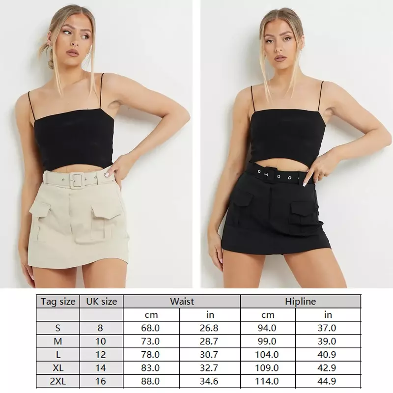 Rok Mini saku mode pinggang tinggi baru musim panas 2024 rok pendek pesta warna permen Y2K wanita Streetwear tren Chic