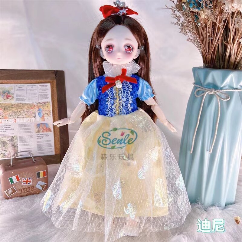 Boneca Blyth bonito brinquedos com vestido e peruca, corpo comum, bonecas BJD, presentes de maquiagem para menina, moda, 30cm, 1:6