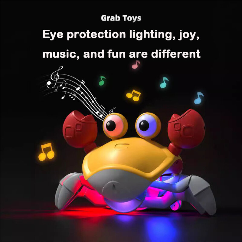 Elektryczna indukcyjna dziecięca interaktywna zabawka z krabem kreatywna ucieczka z kraba pełzającego dziecko elektroniczna z symbolami zwierzęcymi, muzycznymi ćwiczy prezent dla dzieci