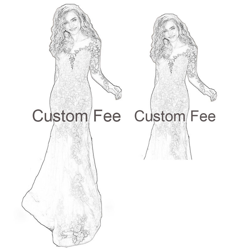 Кружевное свадебное платье-Русалка Jiayigong, индивидуальный дизайн, с длинным рукавом и глубоким вырезом, свадебное платье с аппликацией, платья для невесты