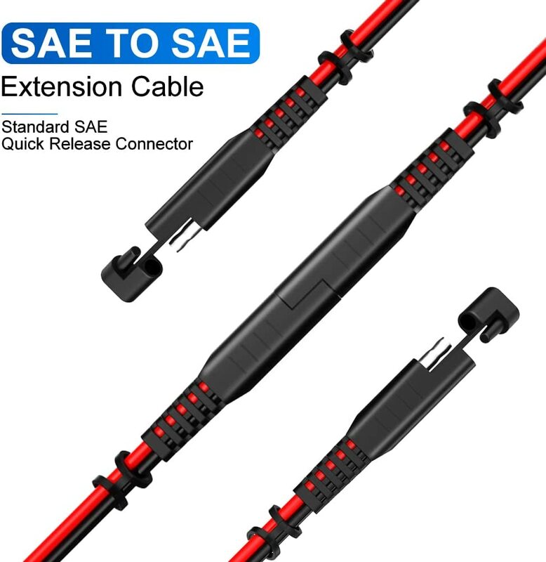 Anchtek-Cable de extensión SAE a SAE de 14AWG, adaptador de corriente de desconexión de conexión rápida, Cable de carga de batería para autocaravana y motocicleta