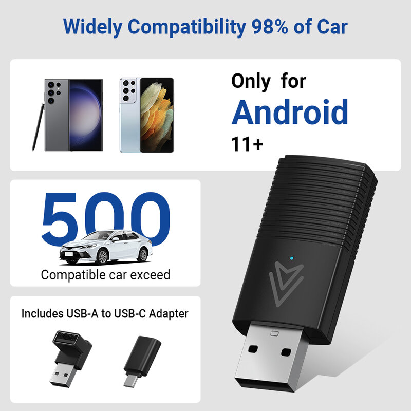 Ottomotion MINI Wireless Android Auto Adapter USB Stick Car Accessories for Skoda VW Mazda Toyota Kia Ford for Android Phone