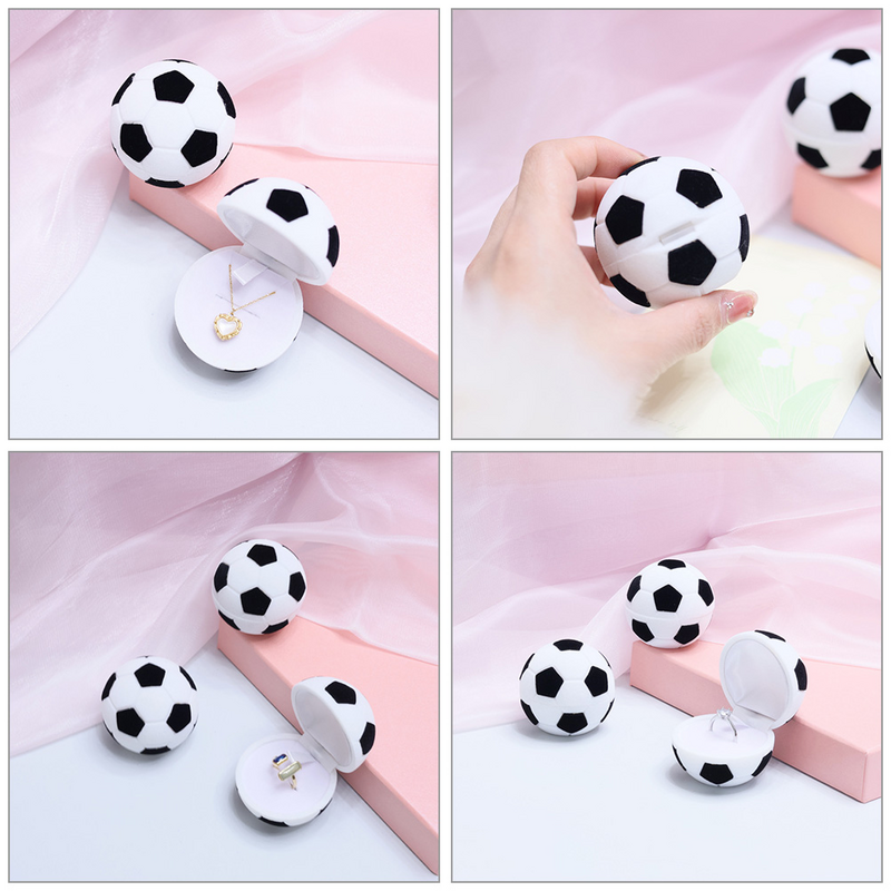 Jóias Futebol Anel Caixa, Bride Mini Futebol Display Case, reunindo plástico embrião