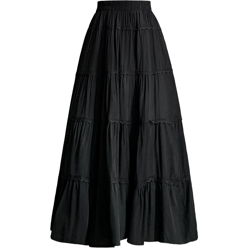 Женская трапециевидная юбка с высокой талией, юбка-зонтик средней длины