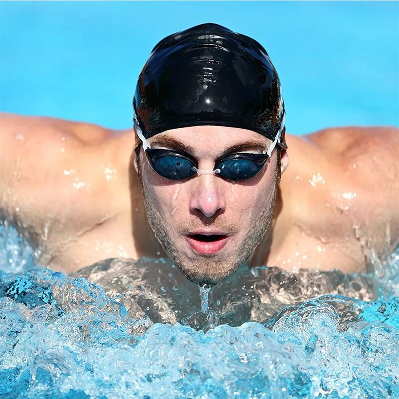 Swimming Caps For Men Women Elastic Nylon Ear Protection Long Hair Swimming Pool Hat Ultrathin Bathing Caps