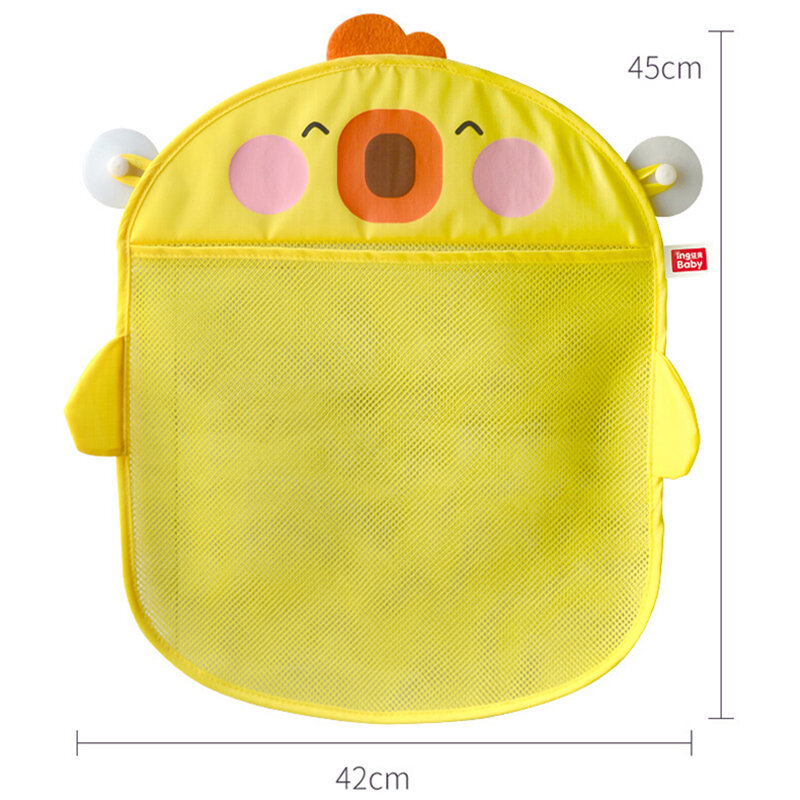 Brinquedos de banho do bebê Cute Duck Mesh Net Toy Storage Bag Forte com ventosas Bath Game Bag Organizador do banheiro Brinquedos de água para crianças