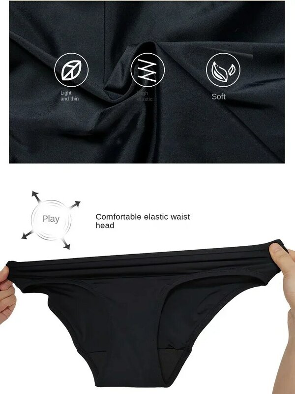 Culotte de bain physiologique pour femme, 4 couches, design étanche, pantalon menstruel imperméable