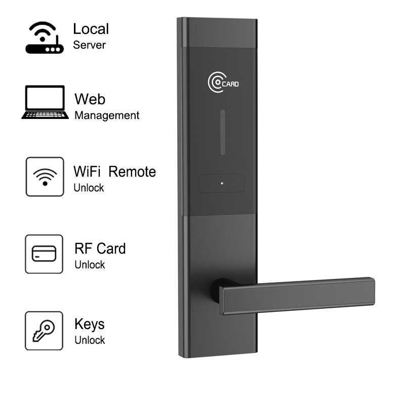 Keyless Entry Electronic Bluetooth RFID fechadura do hotel digital com sistema de gerenciamento Web