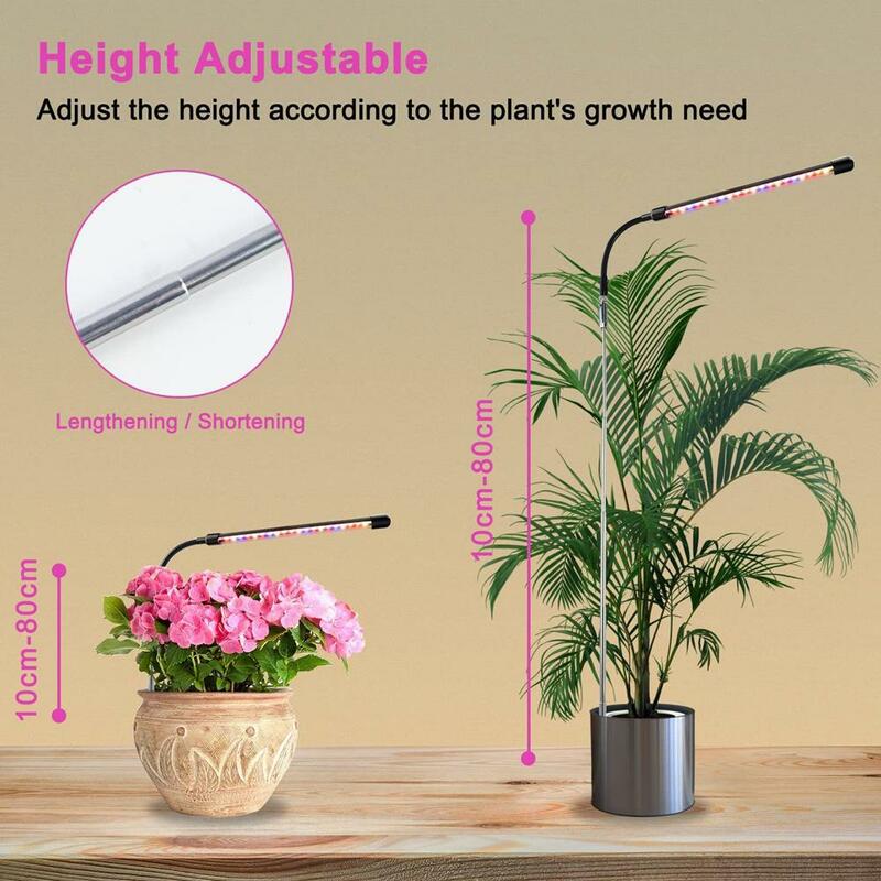 Lámpara LED para crecimiento de plantas, luz de relleno ajustable de 9/12 grados, con función de sincronización 3/360 H, 9 modos, para plantas de interior, flores vegetales