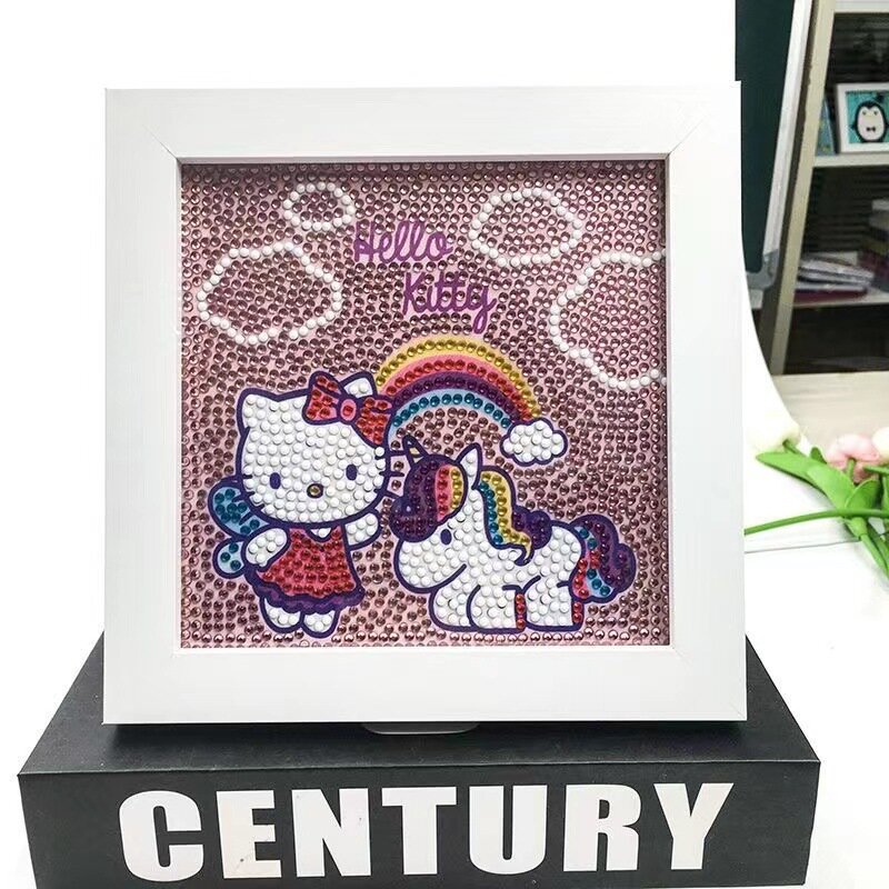 Pintura Diamante das Crianças Sanrio, Hellokitty Handmade Adesivo, DIY Pasta Diamante Pintura Presente