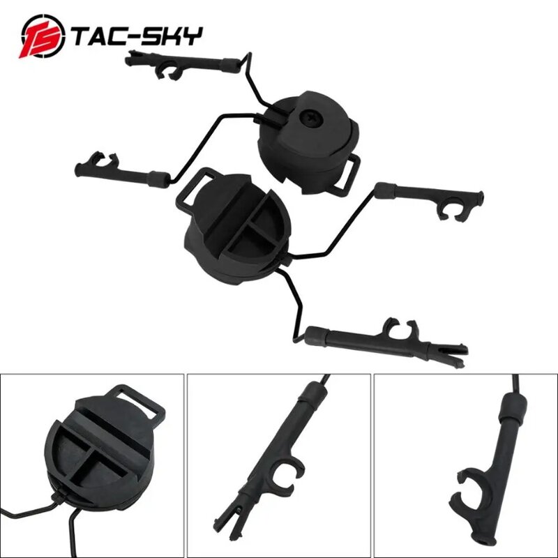 TS TAC-SKY COMAC III 전술 헤드셋, 청력 보호 소음 차단 헤드폰, U94 PTT 및 ARC 헬멧 마운트 어댑터 포함