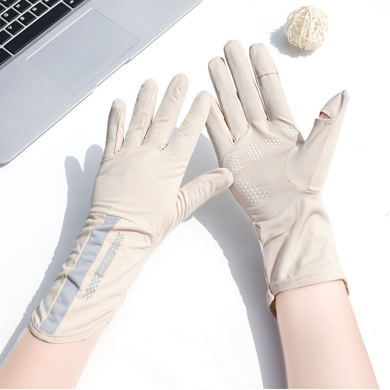 UPF50+ Women Sun Protection Gloves Long UV Resistant Breathable Anti-Slip for Driving Riding Professional Ice Silk Outdoor Gear