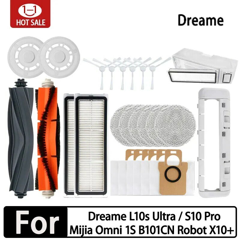 For Dreame L10s Ultra / L10S Pro robot vacuum cleaner Accessories vacuum bags mop filter for vacuum cleaner cleaning brush