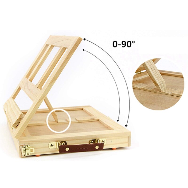 1 Pieces Portable 4 Adjustable Gears Drawer Style Beech Tabletop Easel For Beginners & Adults