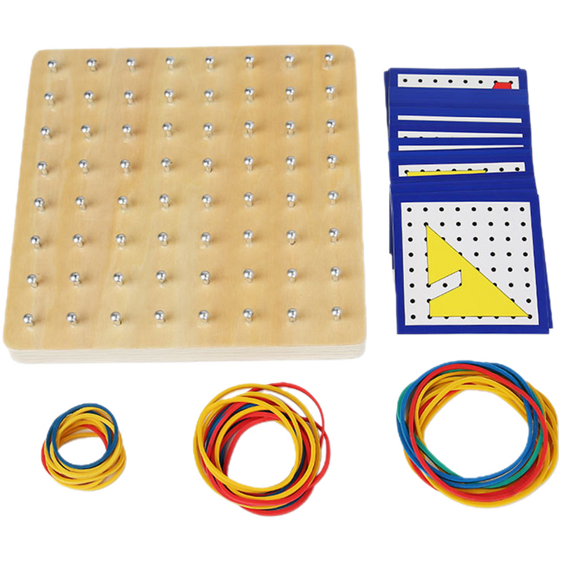 Papan mainan geopboard geometris, papan mainan pendidikan matematika geometris dengan pena spidol untuk anak-anak