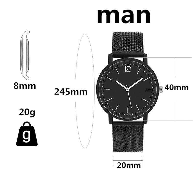 Couple'S Quartz Watch Simple All-Match Digital Watch Silicone Wristband Couple Wristwatch Couple Gift Sophisticated And Stylish