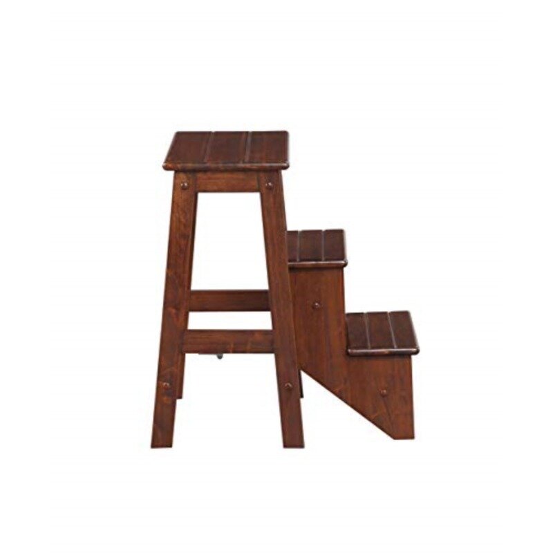 24 pulgadas Taburete plegable de madera para niños, silla de 3 escalones, mesa escalonada, almohadillas para los pies para bebés
