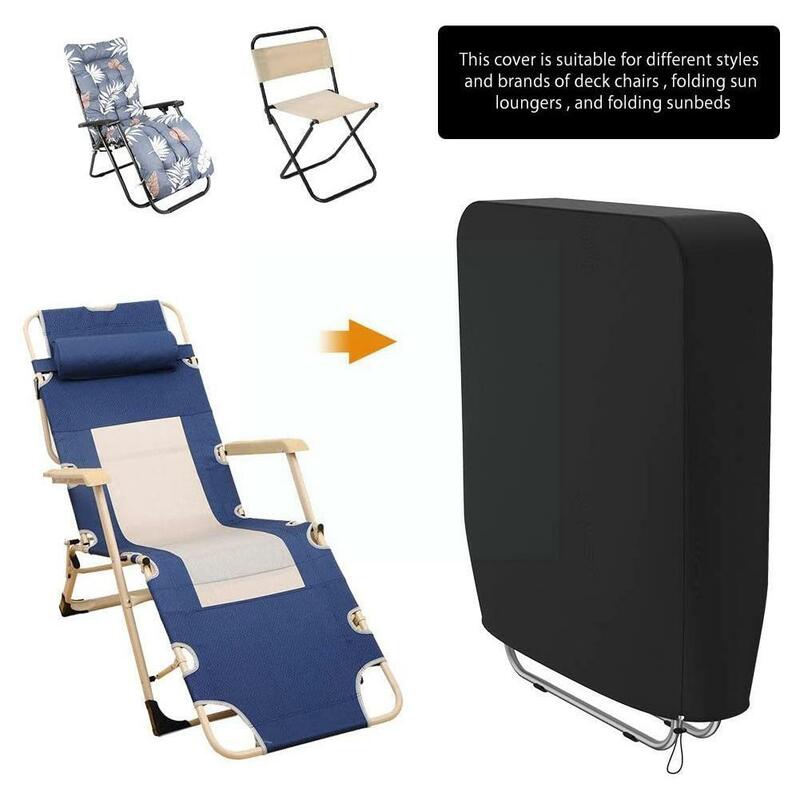 Juste de chaise pliante imperméable, housses de gril UV, housse anti-poussière pour chaise inclinable, chaise d'extérieur Oxford, 2024x71cm, 110