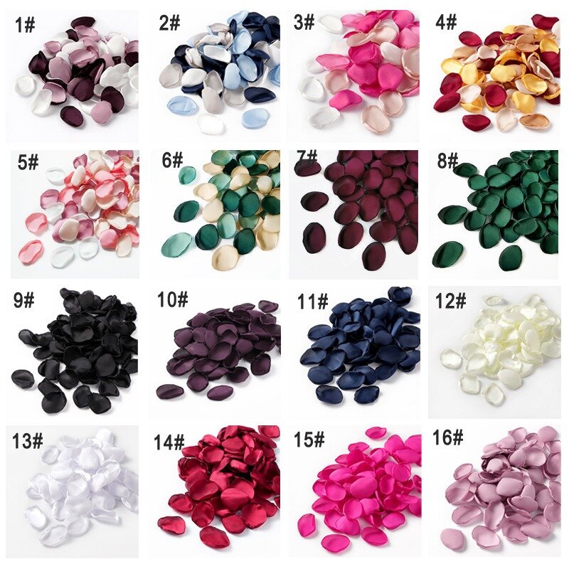 100Pcs/Bag Silk Satin Rose Petals for Wedding Handmade Artifical Flowers Marriage Valentine's Day Party Decorations