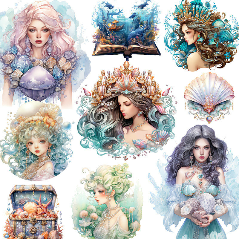 20 Stks/pak Queen Of Seashells Sticker Diy Craft Scrapbooking Album Junk Journal Decoratieve Stickers