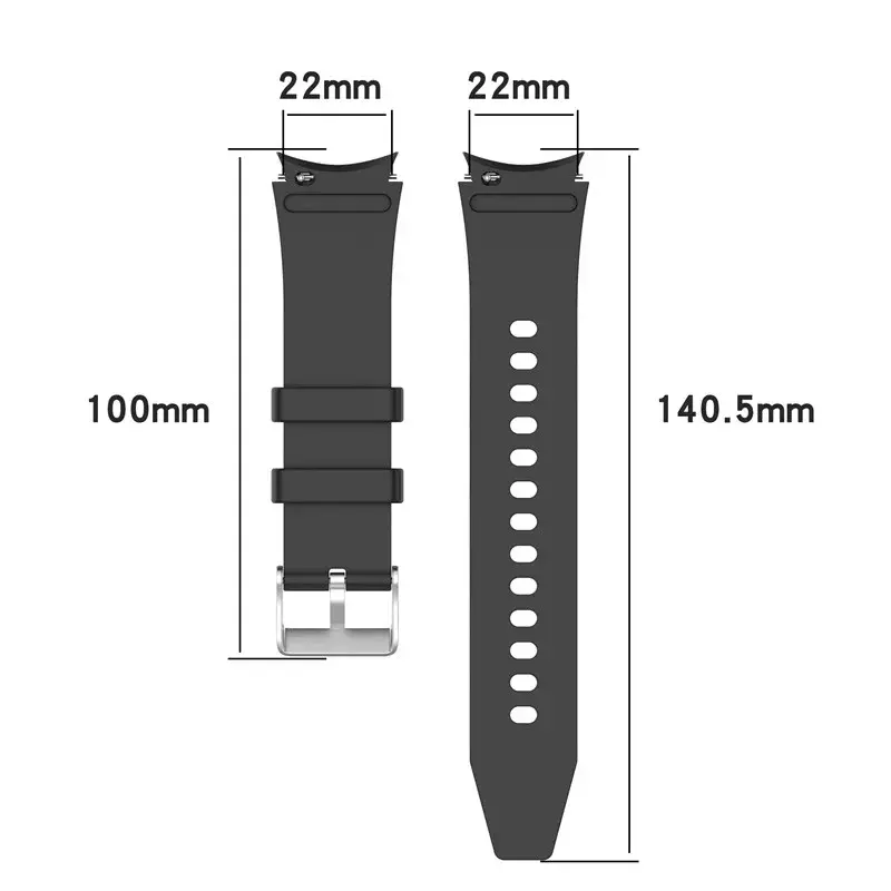 Pulseiras de silicone para relógio Samsung Galaxy, Pulseira clássica, extremidade curva, 5 Pro 4, 40mm, 44mm, 46mm, 42mm