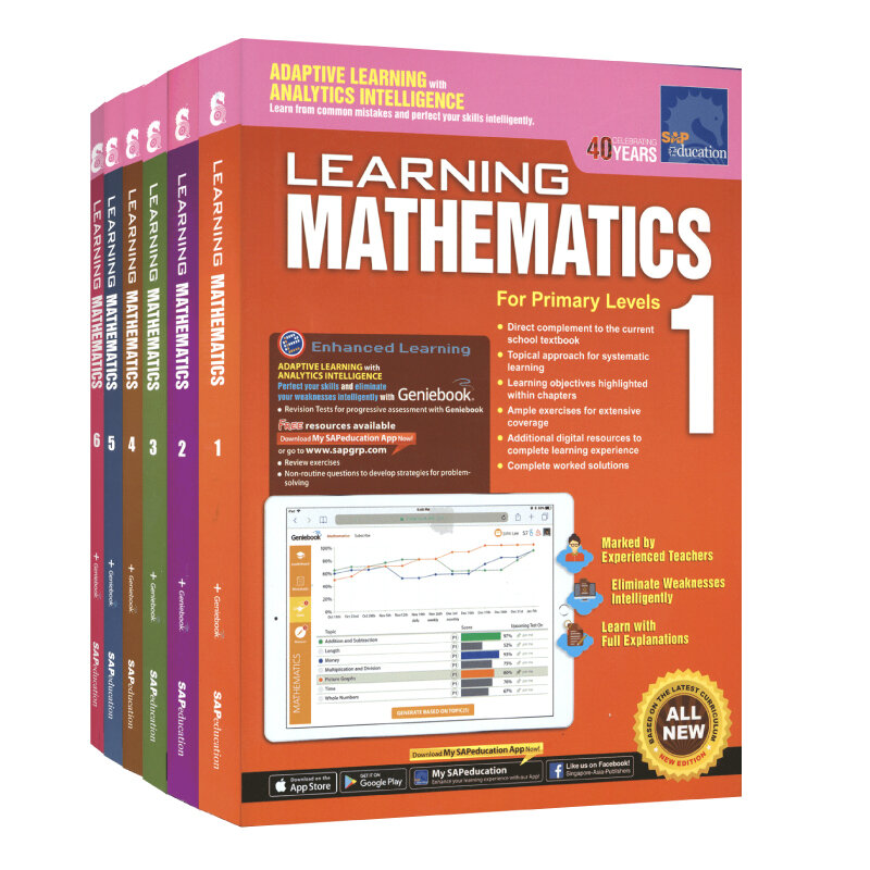 6ชิ้น/เซ็ต Sap คณิตศาสตร์การเรียนรู้หนังสือเกรด1-6เด็กเรียนรู้คณิตศาสตร์หนังสือสิงคโปร์ Primary School Mathematics Textbook