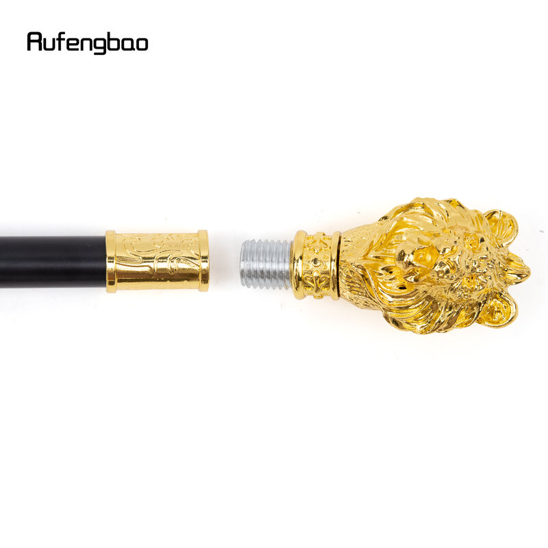 Bastão de punho de leão, elegante botão crosier, bengala decorativa, dourado, moda luxuosa, festa, 95cm