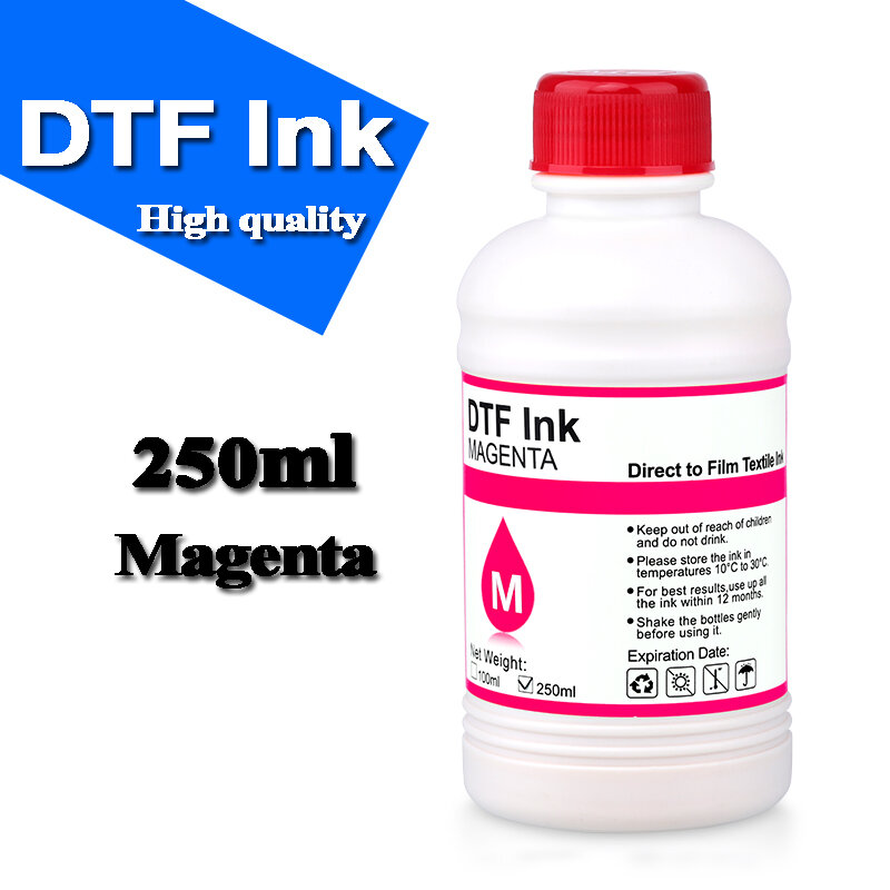 Inchiostro DTF 250ML e liquido detergente per pellicola a trasferimento diretto per pellicola PET inchiostro DTF tutte le stampanti DTF Desktop di grande formato