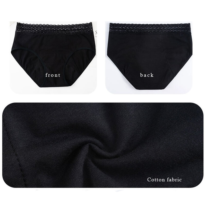 88044 Menstrual Briefs Four Layer Period Absorbent Underwear Cotton Lace Physiological Incontinence Panties