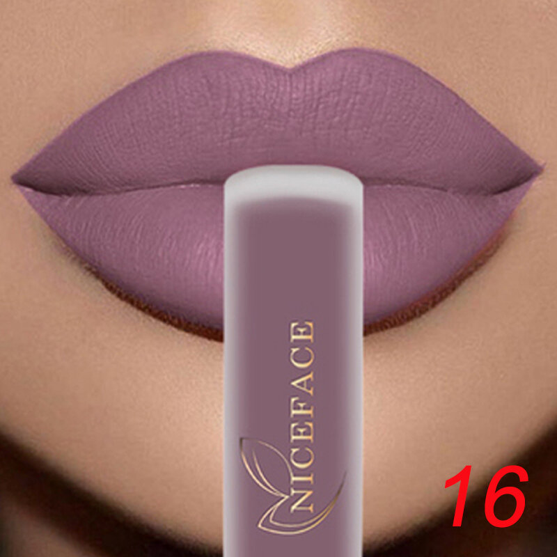 NICEFACE Nude Matte Liquid Lipsticks Waterproof Long Lasting Lip Gloss Sexy Red Velvet Lip Tint Women Makeup Cosmetics Batom