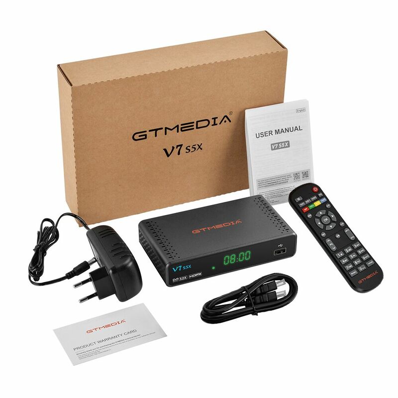 GTMEDIA-receptor de TV V7 S5X, reproductor multimedia DVB-S/S2/S2X H .265(8 bits), compatible con HD 1080P