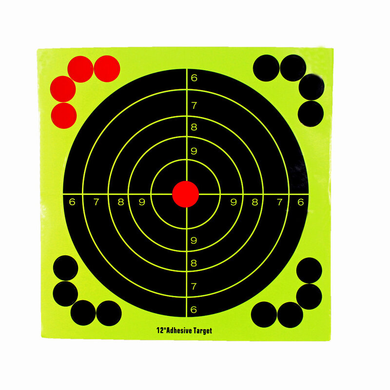 Papier auto-adhésif Fluorescent pour cible de tir, 12 pouces, autocollants pour la chasse et l'entraînement