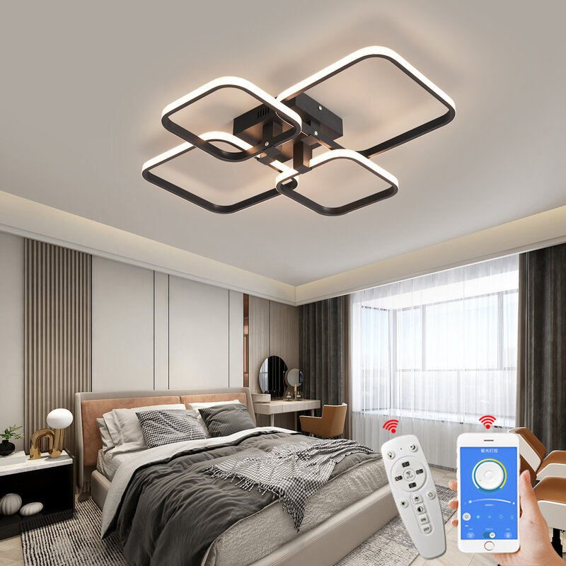 Smart Home Alexa Chandelier For Living Room Bedroom Home AC85-265V Modern Led Ceiling Chandelier Lamp Fixtures Free Shipping
