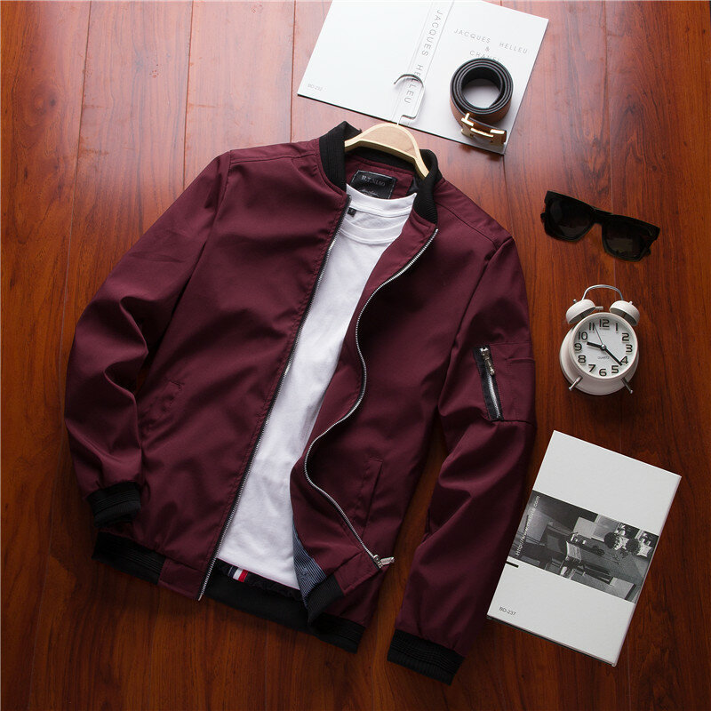 Осенне-весенняя Новинка, мужская куртка-бомбер на молнии, мужская повседневная Уличная одежда в стиле хип-хоп, приталенное пальто пилота, мужская одежда размера плюс 6XL