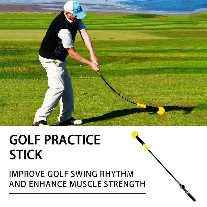 Golf Swing Trainer 122cm/102cm Elastic Fiber Rod Silicone Golf Swing Practice Stick Golf Grip Training Aid Golf Swing Master