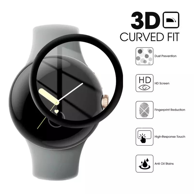 20D Screen Protector for Google Pixel Watch 2 Curved Screen Anti-scratch Film for Google Watch Watch2 Protective Film Not Glass