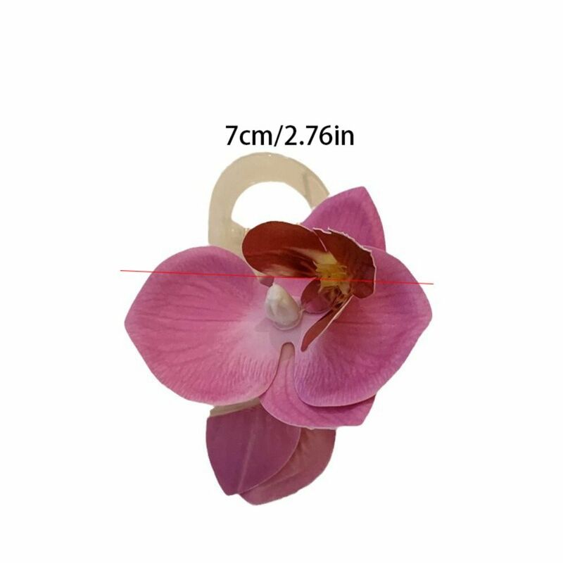 Тканевая Цветочная заколка для волос в богемном стиле с бабочкой и орхидеей заколка с крупной акулой головной убор в Корейском стиле зажим для волос с орхидеей