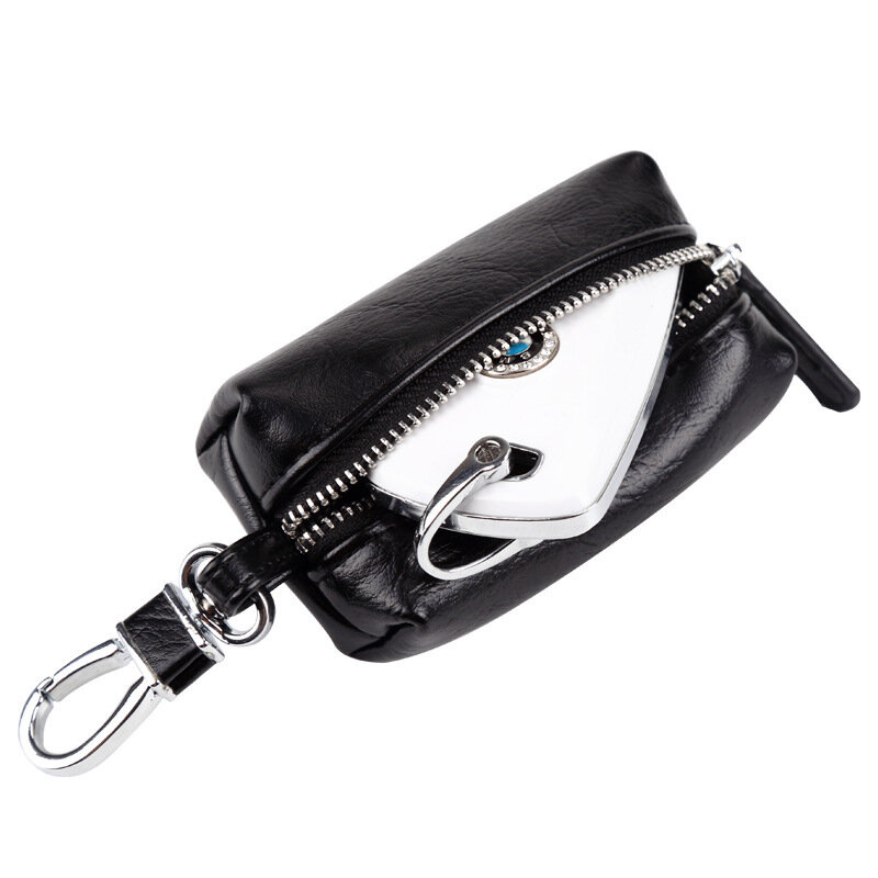 Men Key Bag Small Business Key Case Coin Purse Zipper Bag  Organizer purse keychain for men wallet Leather Car Key key pouch