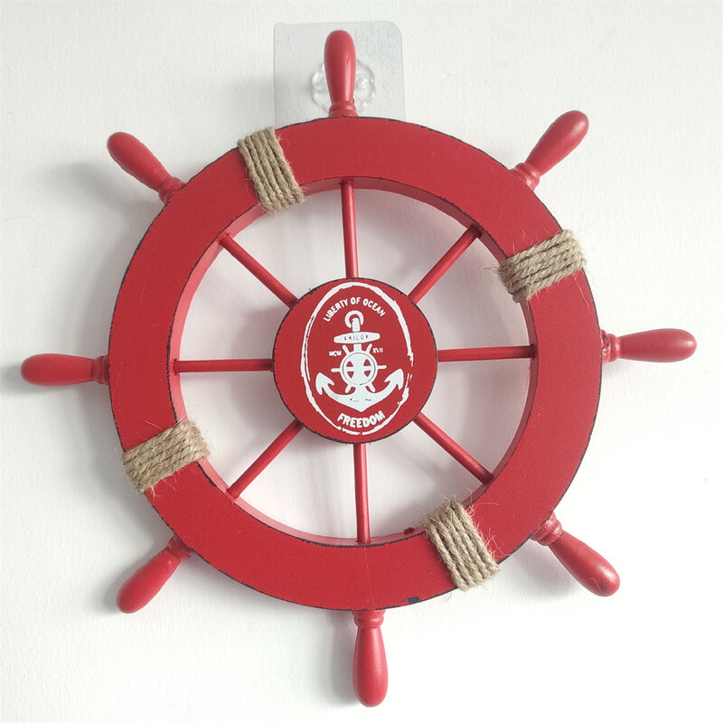 Mediterranean Ship Rudder Decoration Nautical Boat Wheel Helm Wooden Craft Home Decoration Accessories