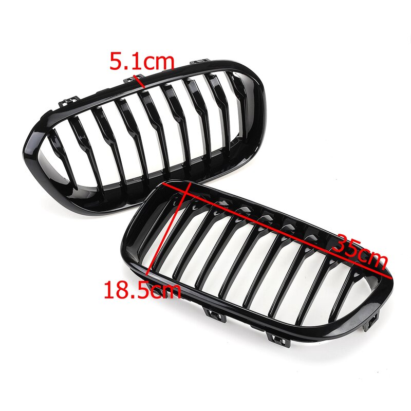 2015-2017 Racing Grille For BMW F20 F21 120i LCI 1 Series 2015 2016 2017 Glossy Black Front Kidney Grill Grille Sports Slat