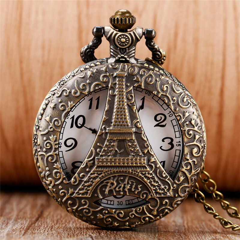 Montre de poche à quartz évidée pour hommes et femmes, tour Eiffel unisexe, cadeau d'horloge de collection, souvenir antique, pull, JOSouvenir