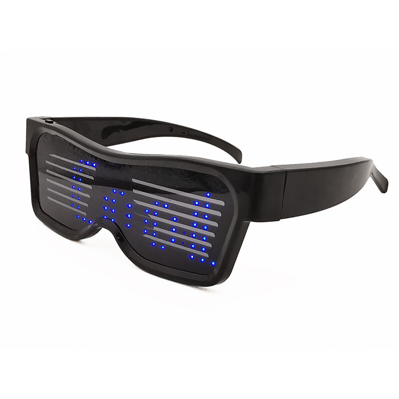 Magia bluetooth flash rápido led concerto quadrado eyewear app controle luminoso brilho óculos dj sílabas elétricas divertido óculos