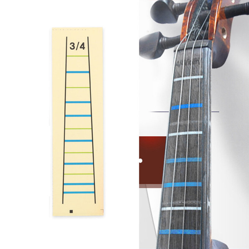 Prática de violino dedo iniciante guia adesivo para 4/4 3/4 1/2 1/8 violinos aprendizagem aids fingerboard indicador fretboard