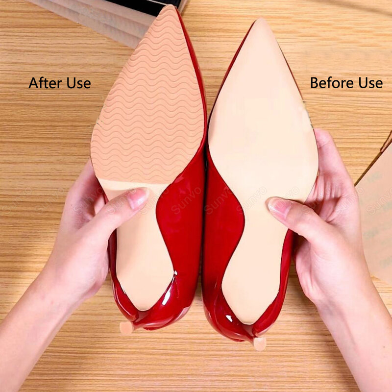 Sunvo รองเท้า Sole Protector Anti-Slip เปลี่ยนยาง Outsoles สำหรับรองเท้าซ่อมแซมเสื่อรองเท้าส้นสูง Self-Adhesive แผ่นด้านล่าง