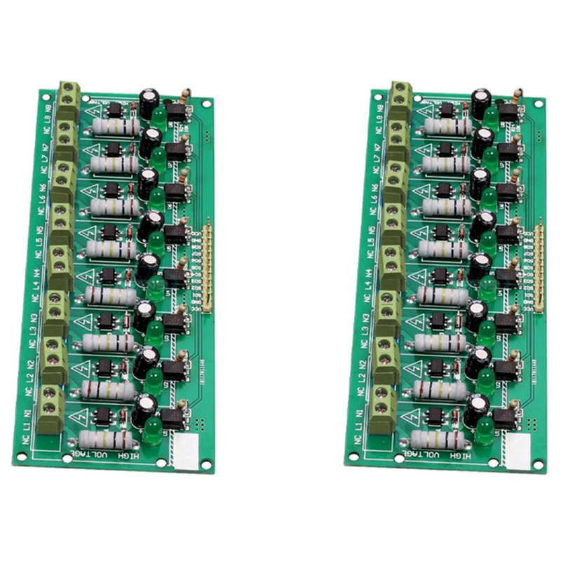 2X 8 Channel 220V AC Optocoupler Module MCU TTL PLC Processors Module