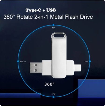 2 in1 u Festplatte 64GB 128GB 256GB 512GB Typ-C-Schnitts telle Smartphone Computer gegenseitige Übertragung tragbare USB-Speicher USB-Stick Metall