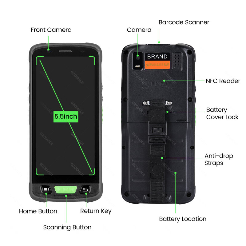 Android 11 Rugged Handheld PDA Terminal with 1D 2D Barcode Scanner Data Collection Device for Warehouse Inventory Management