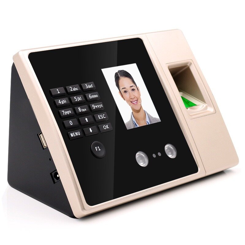 Biológico Fingerprint Recorder para identificação do empregado, Relógio e gravador, Face Recognition Punch Machine