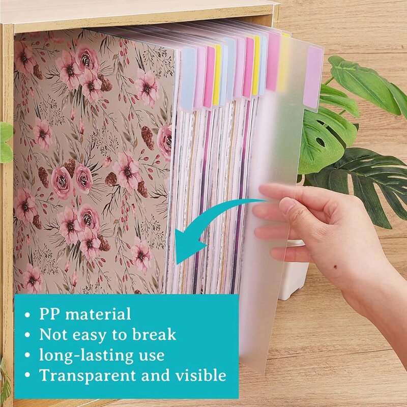 32Pieces Scrapbook Label Dividers Plastic Scrapbook Paper Dividers Set Kit For Dividing 30.48X30.48Cm Scrapbook Paper,Card Stock