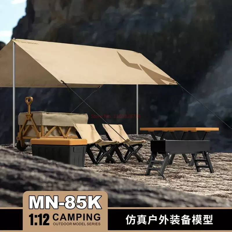 Akcesoria MN85K markiza namiot kempingowy z piaskiem drabina stół i krzesła dekoracja do 1/12 RC Model zestawy namiotowe kempingowego